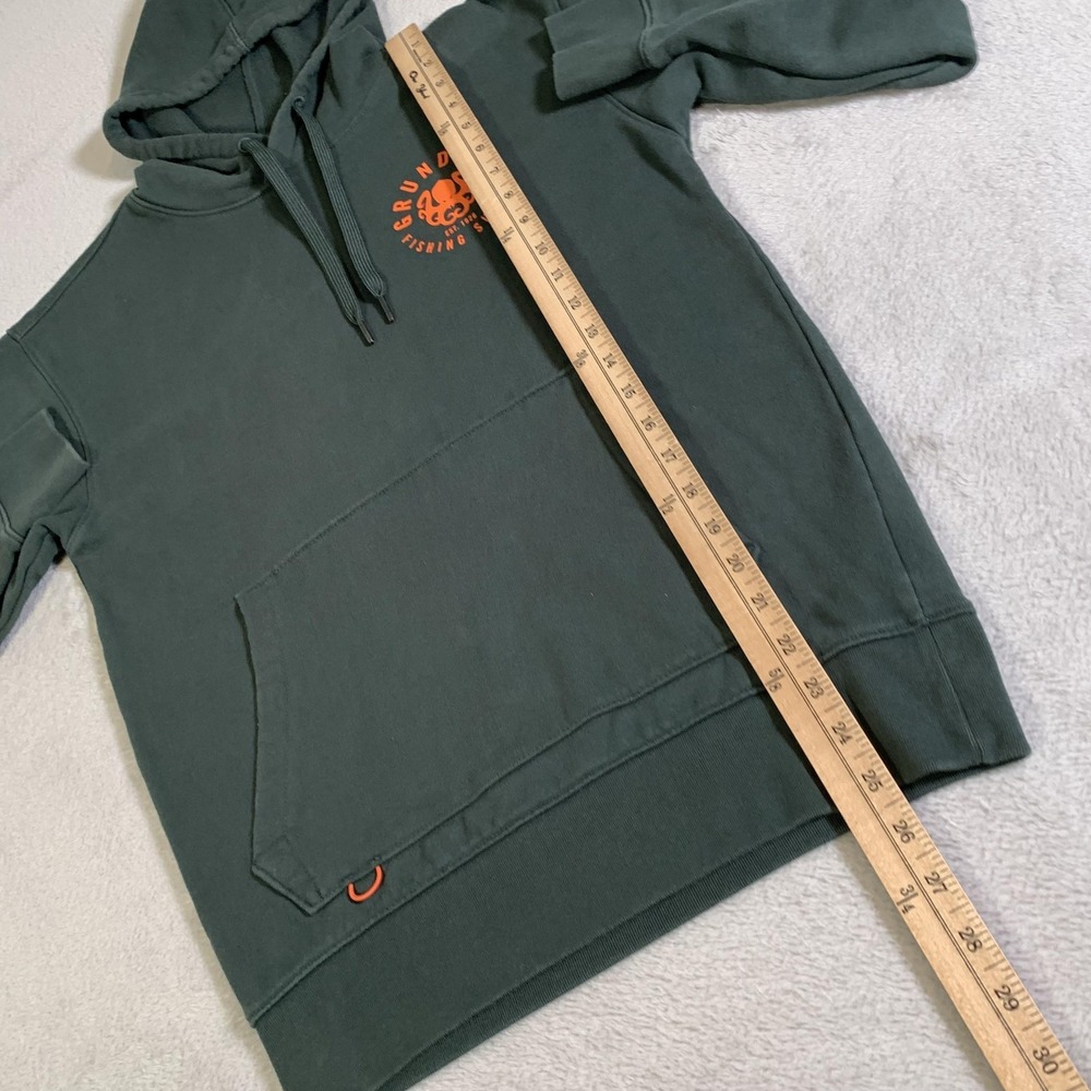 Grundens Hoodie Mens Small Green Pullover Fleece Sweatshirt Fishing Graphic - Picture 6 of 15